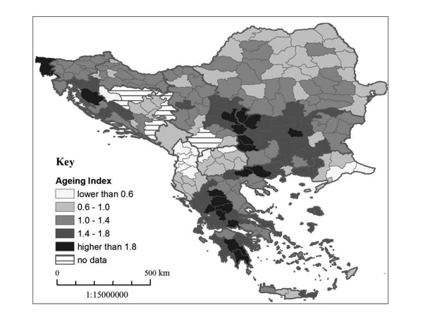 Figure preview for Ageing map of the Balkan Peninsula